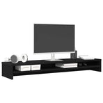 Monitor Stand Black Oak 100x24x13 cm Engineered Wood