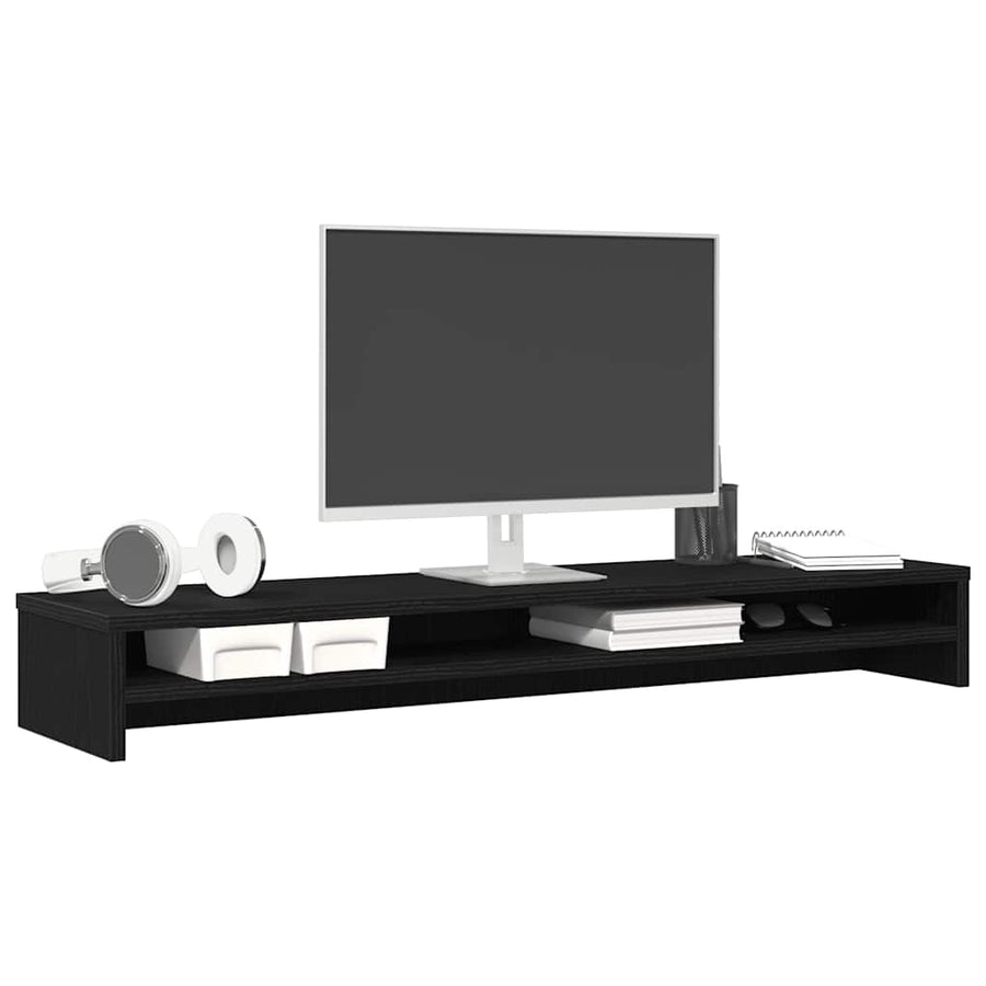 Monitor Stand Black Oak 100x24x13 cm Engineered Wood