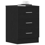 Bedside Cabinet Black Oak 38x35x55 cm Engineered Wood