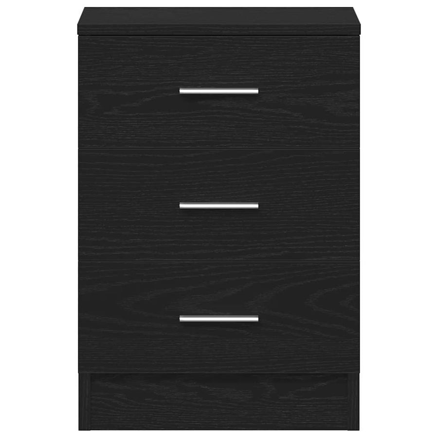 Bedside Cabinet Black Oak 38x35x55 cm Engineered Wood