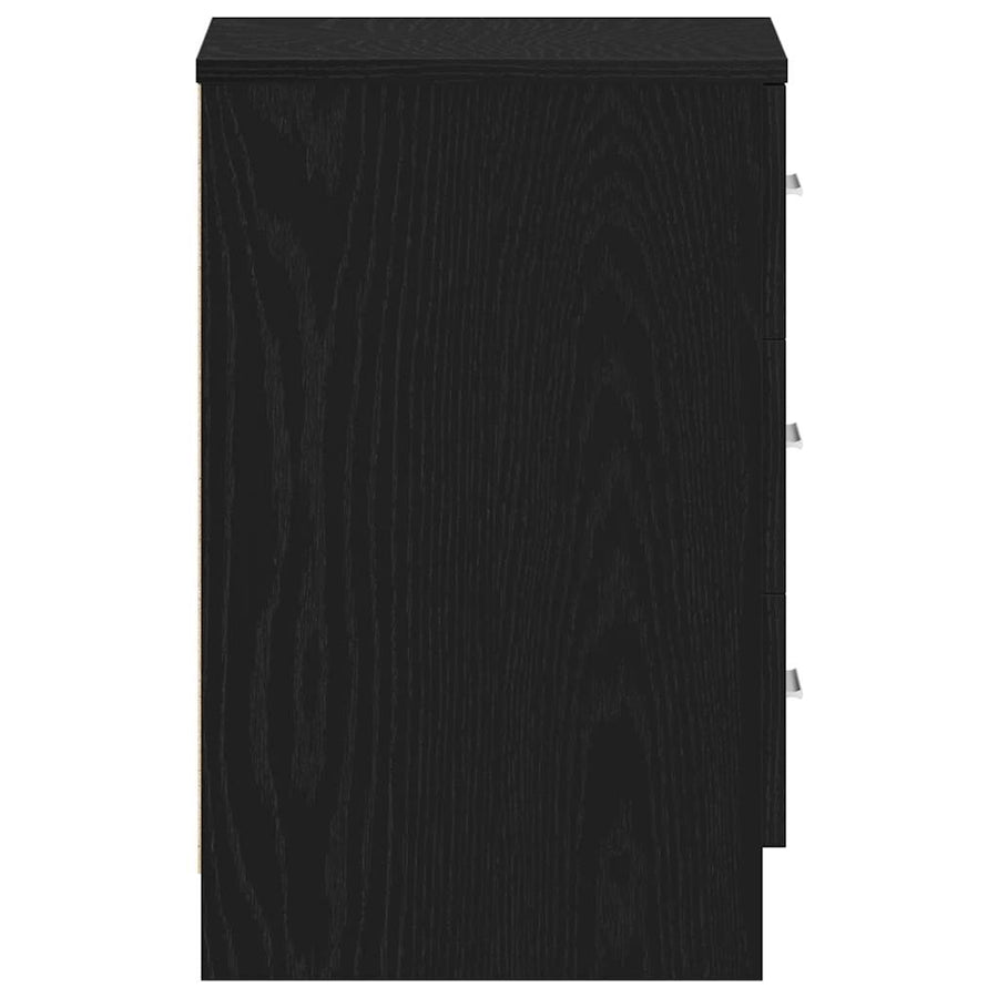 Bedside Cabinet Black Oak 38x35x55 cm Engineered Wood