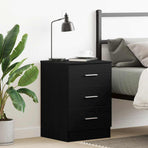 Bedside Cabinet Black Oak 38x35x55 cm Engineered Wood