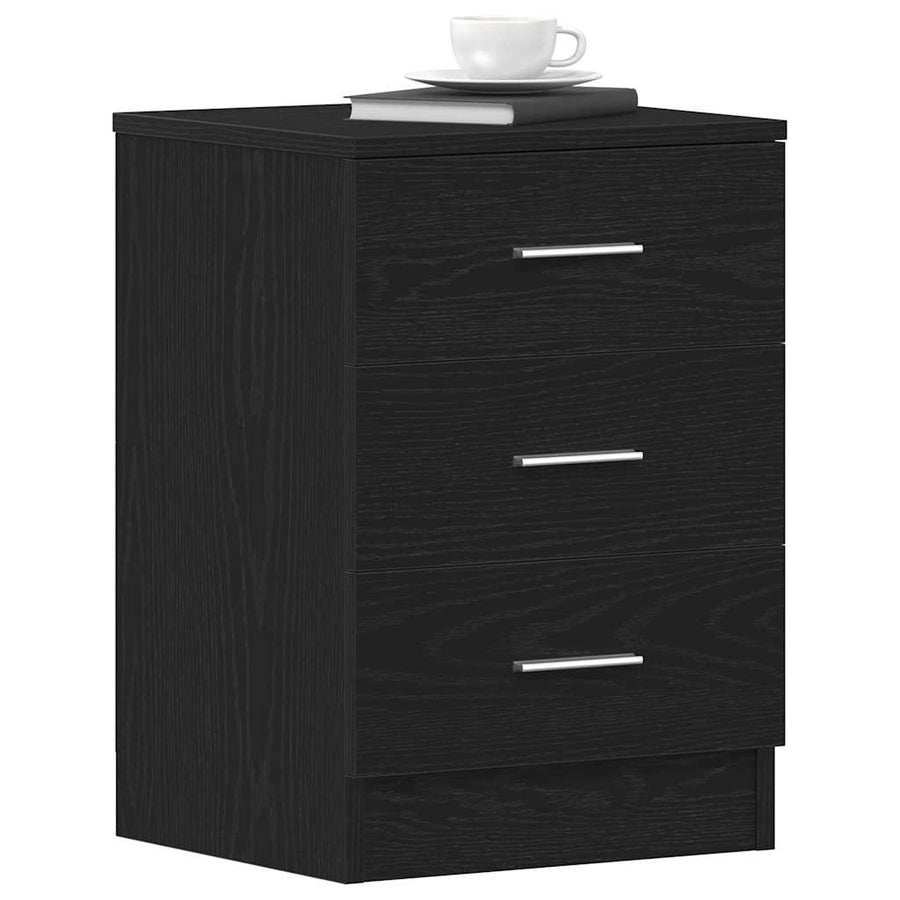 Bedside Cabinet Black Oak 38x35x55 cm Engineered Wood