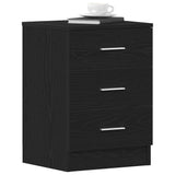 Bedside Cabinets 2 pcs Black Oak 38x35x55 cm Engineered Wood
