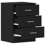 Bedside Cabinets 2 pcs Black Oak 38x35x55 cm Engineered Wood