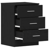 Bedside Cabinets 2 pcs Black Oak 38x35x55 cm Engineered Wood - Rear View