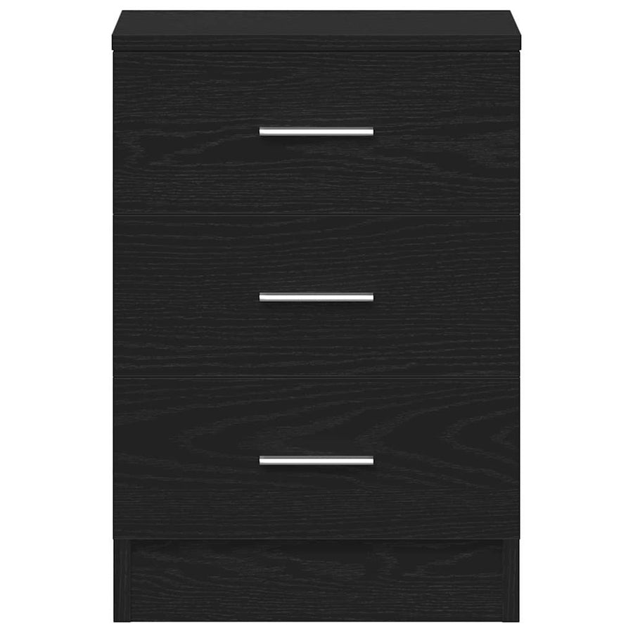 Bedside Cabinets 2 pcs Black Oak 38x35x55 cm Engineered Wood