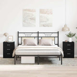 Bedside Cabinets 2 pcs Black Oak 38x35x55 cm Engineered Wood