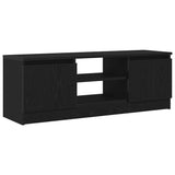 TV Cabinet Black Oak 102x30x36 cm Engineered Wood - Front View