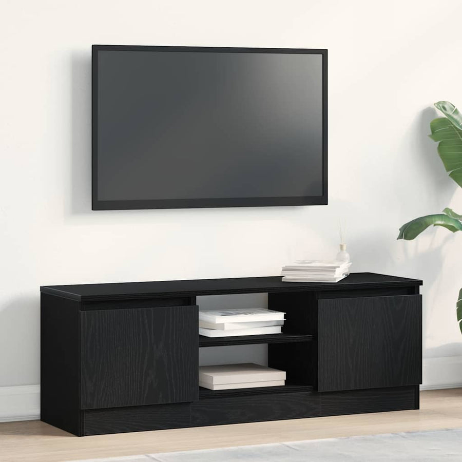 TV Cabinet Black Oak 102x30x36 cm Engineered Wood