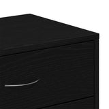 Sideboard with 6 Drawers Black Oak 50x34x96 cm Engineered Wood - Extra Image