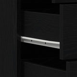 Sideboard with 6 Drawers Black Oak 50x34x96 cm Engineered Wood - Extra Image