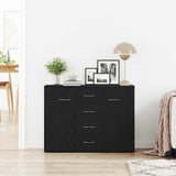 Sideboard Black Oak 88x30x64 cm Engineered Wood - Side View