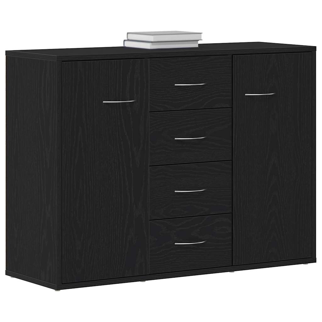 Sideboard Black Oak 88x30x64 cm Engineered Wood