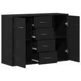 Sideboard Black Oak 88x30x64 cm Engineered Wood - 45-Degree Angle
