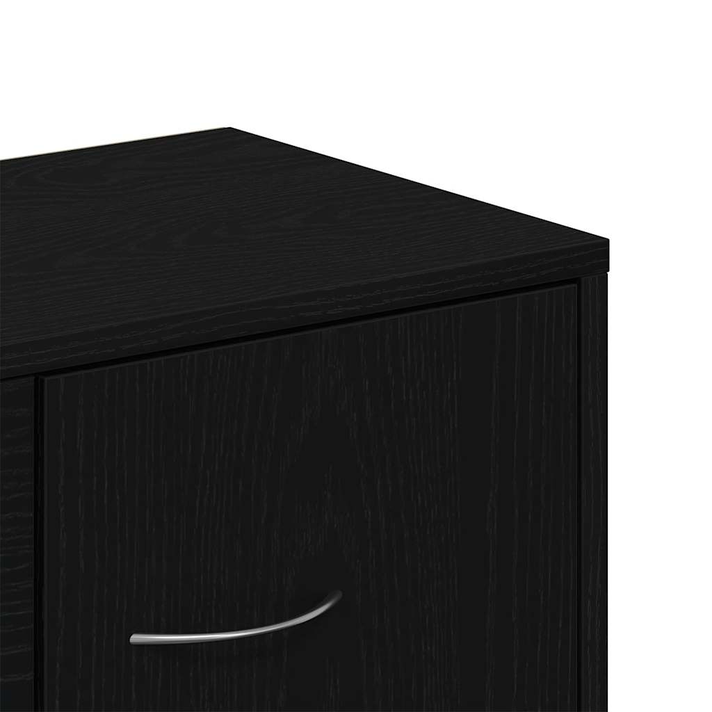 Sideboard Black Oak 88x30x64 cm Engineered Wood