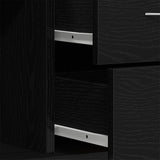 Sideboard Black Oak 88x30x64 cm Engineered Wood