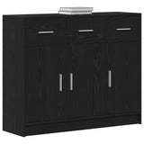 Sideboard Black Oak 91x28x75 cm Engineered Wood - Top-Down View