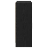 Sideboard Black Oak 91x28x75 cm Engineered Wood - Close-Up Angle