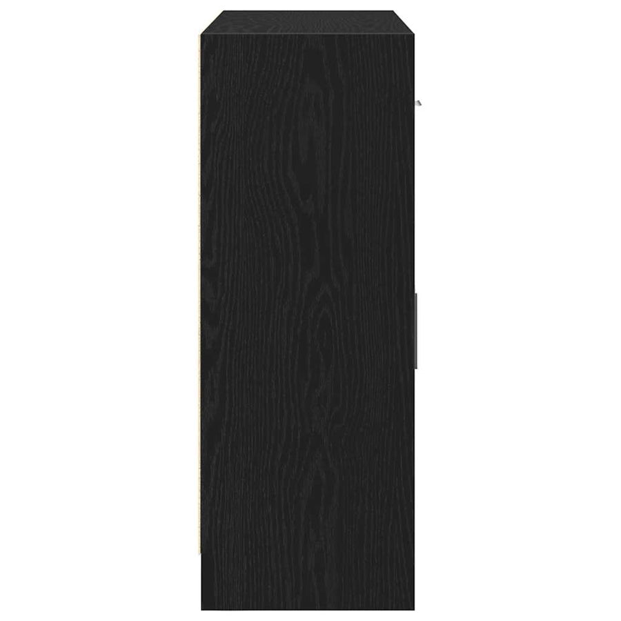Sideboard Black Oak 91x28x75 cm Engineered Wood