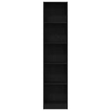 Bookcase Black Oak 40x24x176 cm Engineered Wood