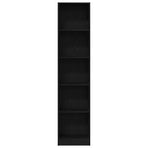 Bookcase Black Oak 40x24x176 cm Engineered Wood