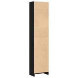 Bookcase Black Oak 40x24x176 cm Engineered Wood - Rear View