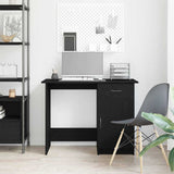Desk with Drawer Black Oak 100 x 50 x 76 cm Engineered Wood