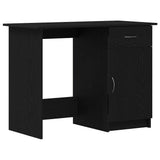 Desk with Drawer Black Oak 100 x 50 x 76 cm Engineered Wood