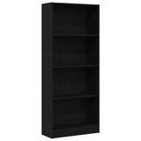 Bookshelf Black Oak 60 x 24 x 143 cm Engineered Wood - Front View