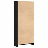 Bookshelf Black Oak 60 x 24 x 143 cm Engineered Wood - 45-Degree Angle
