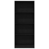 Bookshelf Black Oak 60 x 24 x 143 cm Engineered Wood - Rear View