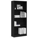 Bookshelf Black Oak 60 x 24 x 143 cm Engineered Wood - Side View