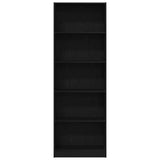 Bookcase Black oak 60 x 24 x 176 cm Engineered wood - 45-Degree Angle