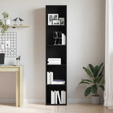 Book Cabinet Black Oak 40x30x189 cm Engineered Wood - Side View