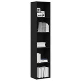 Book Cabinet Black Oak 40x30x189 cm Engineered Wood - Top-Down View