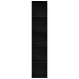 Book Cabinet Black Oak 40x30x189 cm Engineered Wood