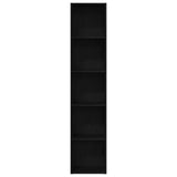 Book Cabinet Black Oak 40x30x189 cm Engineered Wood - 45-Degree Angle