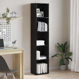 Book Cabinet Black Oak 40x30x189 cm Engineered Wood