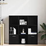 Book Cabinet Black Oak 98x29x97.5 cm Engineered Wood - Side View
