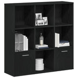 Book Cabinet Black Oak 98x29x97.5 cm Engineered Wood - Top-Down View
