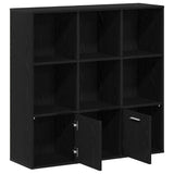 Book Cabinet Black Oak 98x29x97.5 cm Engineered Wood