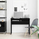 Desk Black Oak 90x50x74 cm Engineered Wood