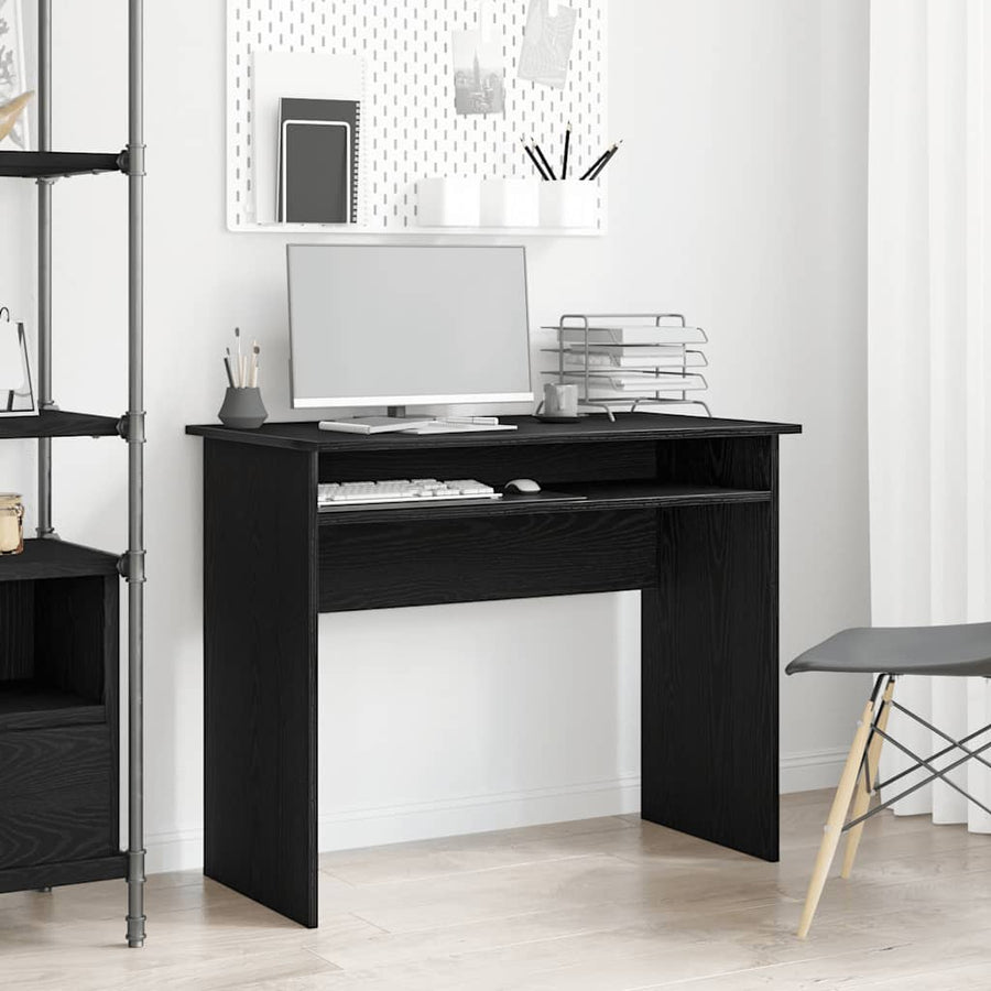 Desk Black Oak 90x50x74 cm Engineered Wood