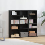 CD Cabinet Black Oak 100x23x89.5 cm Engineered Wood