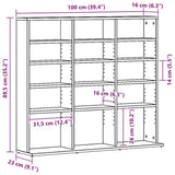 CD Cabinet Black Oak 100x23x89.5 cm Engineered Wood - Extra Image