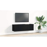 TV Cabinet Black Oak 100 x 30 x 30 cm Engineered Wood - Extra Image