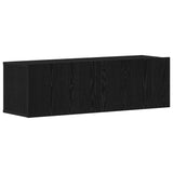 TV Cabinets Black oak 100 x 30 x 30 cm Engineered Wood - Front View
