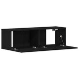 TV Cabinets Black oak 100 x 30 x 30 cm Engineered Wood - 45-Degree Angle