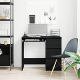 Desk Black Oak 90x45x76 cm Engineered Wood - Side View